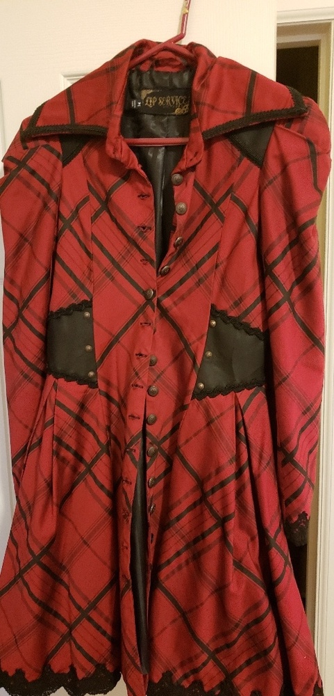 Lip service red & black coat